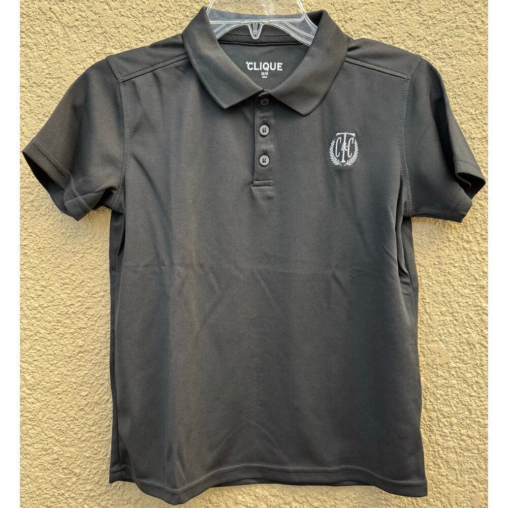 Polo Black Golf Logo Youth Medium